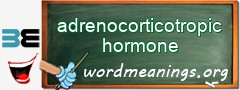 WordMeaning blackboard for adrenocorticotropic hormone